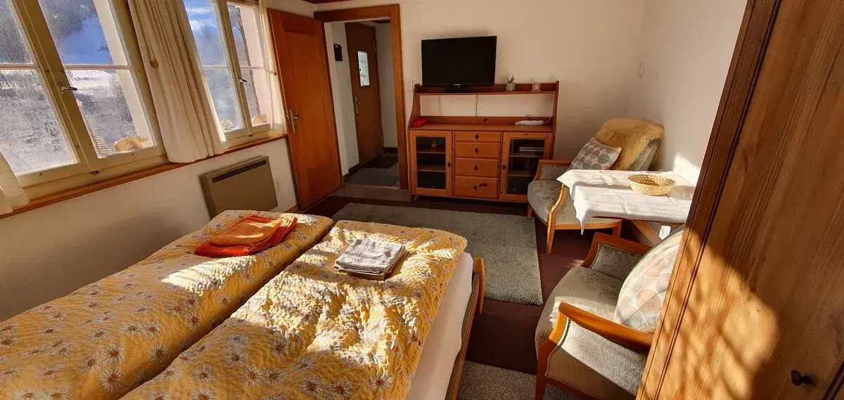 Gemütliches Schlafzimmer der Ferienwohnung Engelberg