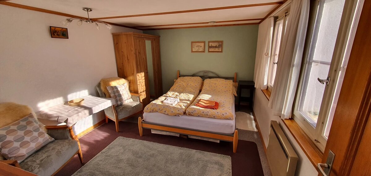 Cozy bedroom with comfortable queen-size bed