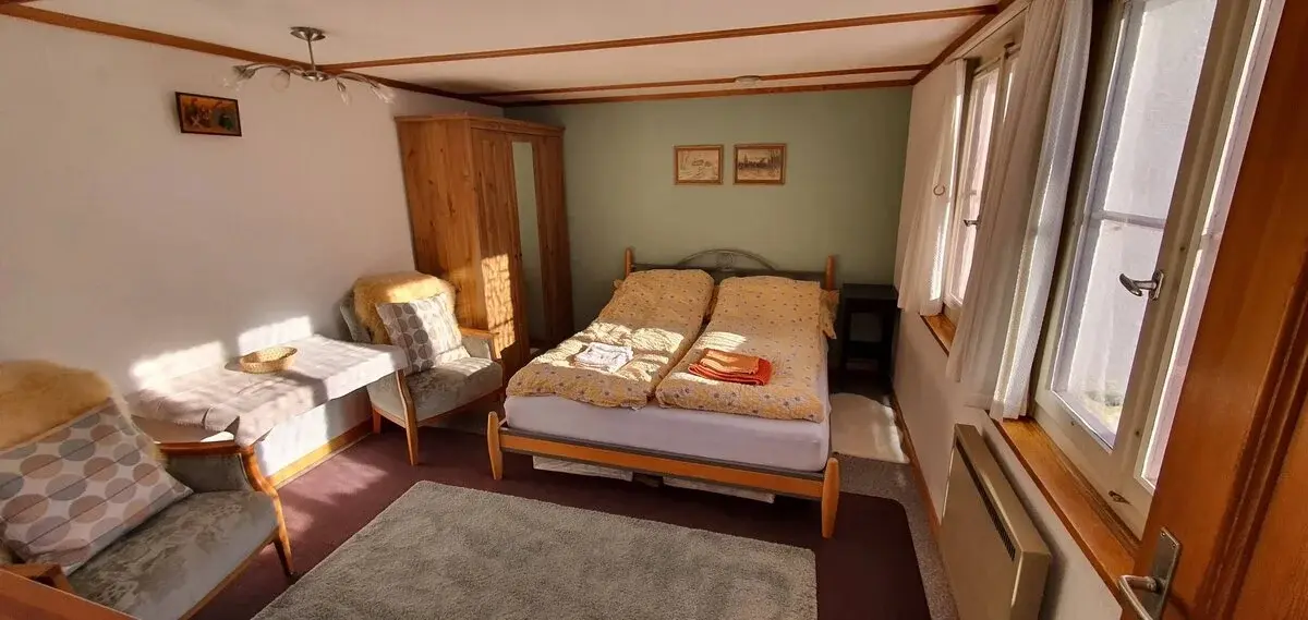 Cozy bedroom with comfortable queen-size bed