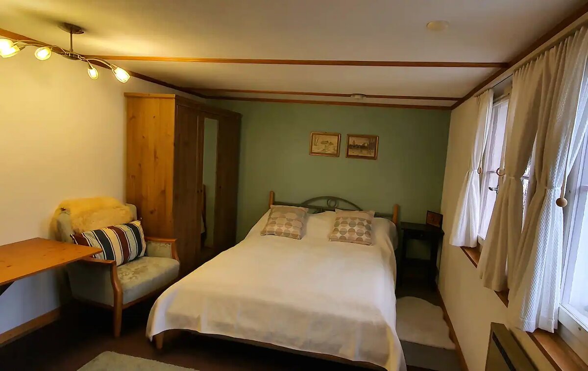 Bed with night lights for comfortable evening